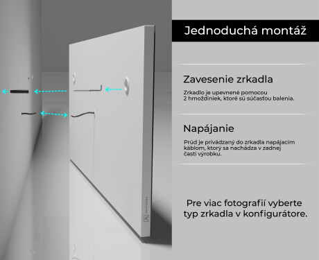 Nástenne zrkadlo do kupelne so svetlom L78 #11